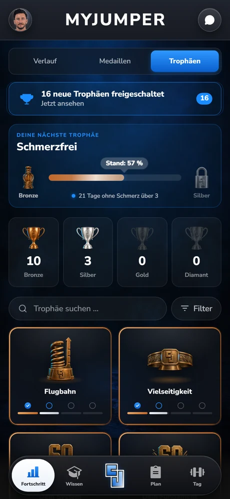 Trophäen-Sammlung von Bronze bis Diamant